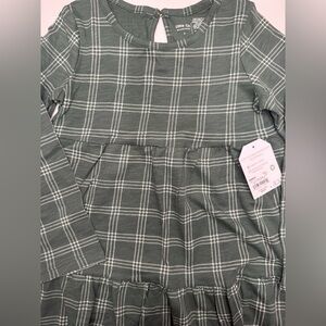 Elegant Green Checkered Kids Dress